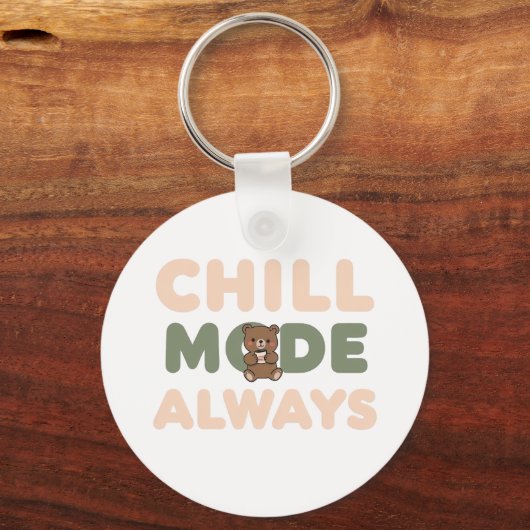"Chill Mode Always" with a Relaxing Sloth Sleutelhanger (Voorkant)