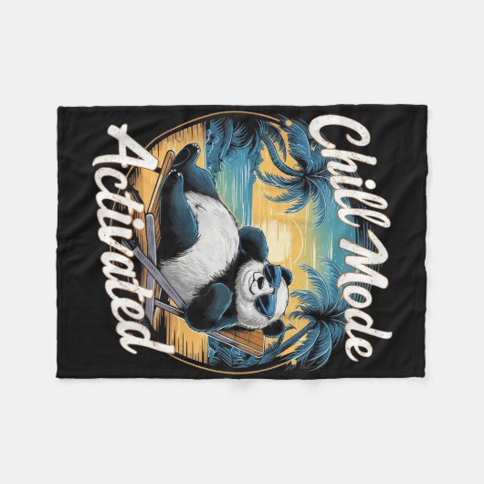 Chill Mode geactiveerd Funny Panda Chilling in de  Fleece Deken (Voorkant (Horizontaal))