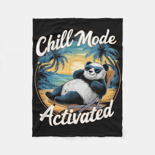 Chill Mode geactiveerd Funny Panda Chilling in de Fleece Deken (Voorkant)