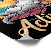 Chill Mode geactiveerde kat met gels op het strand Poster (Hoek)