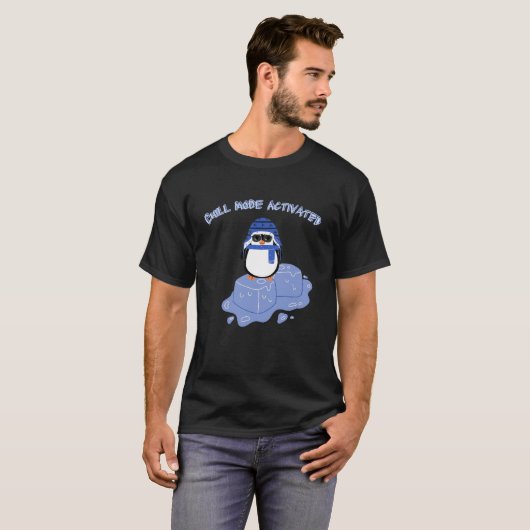 Chill Mode Geactiveerde Pinguïn T-shirt (Voorkant volledig)