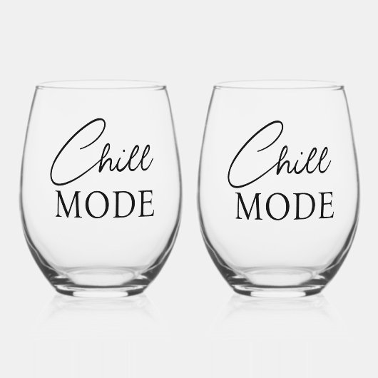 Chill Mode: Ontspannen Sfeer Wijnglas Zonder Voet (Voorkant)