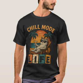 chill-modus geactiveerd-Een kat met een bril T-shirt
