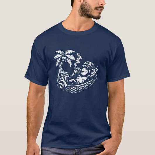 Chill Monkey Hangmat sigaar T-shirt (Voorkant)