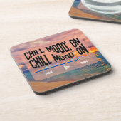 Chill Mood On Retro Beach Art Bier Onderzetter (Linkerzijde)