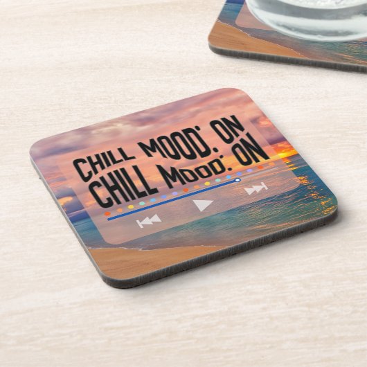 Chill Mood On Retro Beach Art Bier Onderzetter (Linkerzijde)