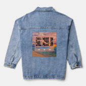 Chill Mood On Retro Beach Art Denim Jacket (Achterkant)