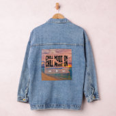 Chill Mood On Retro Beach Art Denim Jacket (Hangar)