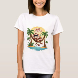 Chill on Trees Monkey Cartoon T-shirt