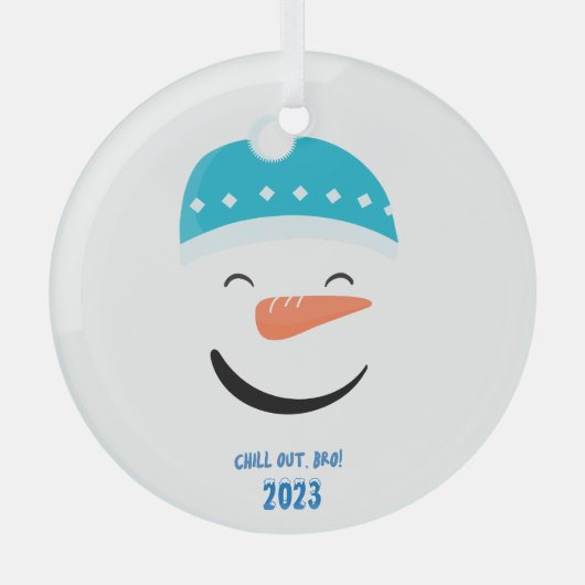 Chill Out Bro Snowman Glas Ornament (Voorkant)