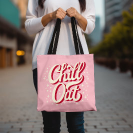 Chill Out Canvas tas, leuke en stijlvolle roze Can Tote Bag