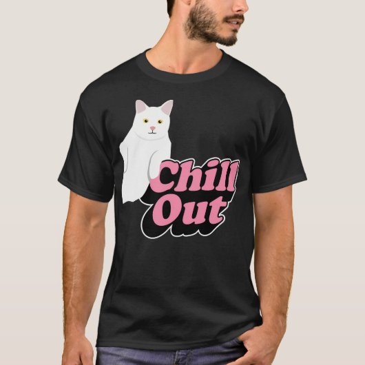 Chill Out - Chillin' Retro kat in roze en T-shirt (Voorkant)