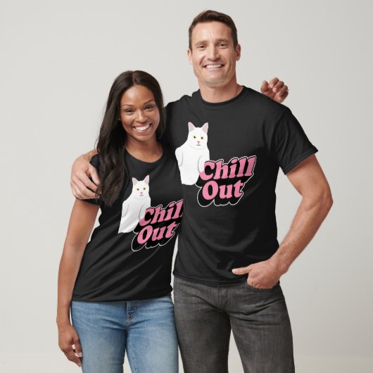 Chill Out - Chillin' Retro kat in roze en T-shirt (Unisex)