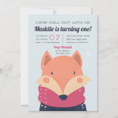 Chill Out | Cute Winter Fox Birthday Kaart (Voorkant)