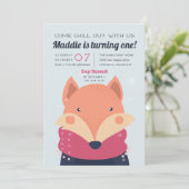 Chill Out | Cute Winter Fox Birthday Kaart (Staand voorkant)