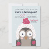 Chill Out | Katte Winter Owl Birthday Kaart (Voorkant)
