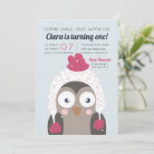 Chill Out | Katte Winter Owl Birthday Kaart (Staand voorkant)
