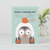 Chill Out | Katte Winter Owl Birthday Kaart (Staand voorkant)