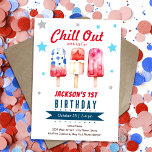 Chill Out Kids Summer Ijslolly 1e Verjaardag Kaart<br><div class="desc">Ontspan met ons voor een leuke en kleurrijke zomerverjaardagsviering. Deze verjaardagsuitnodiging voor kinderen met Popsicles heeft heldere rood-wit-blauwe kleuren geïnspireerd op 4 juli en charmante popsicle-illustraties die perfect zijn voor een warm weerfeestje. Ontworpen voor kinderverjaardagen, zet deze speelse uitnodiging de toon voor een koele zomervergadering gevuld met zoete traktaties en...</div>