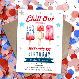 Chill Out Kids Summer Ijslolly 1e Verjaardag Kaart