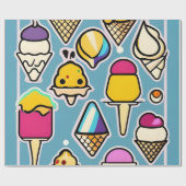 Chill Out - Levendig ijs kegel Cadeaupapier (Vlak)