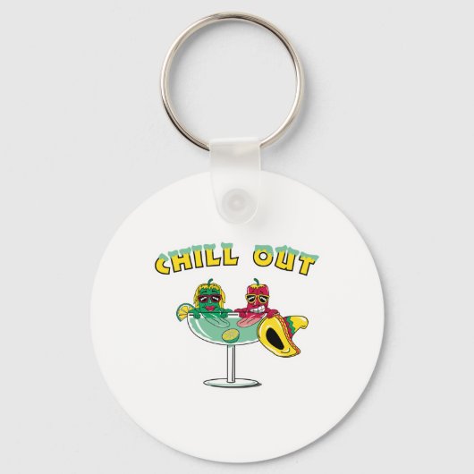 Chill Out Margarita Chili Pepers Sleutelhanger (Voorkant)