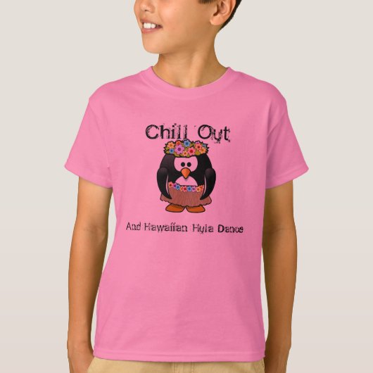 Chill Out Penguin Hawaiian Hula Dance Aloha T-shirt (Voorkant)