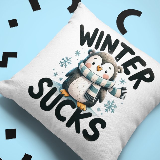 Chill Out Penguin - Winter Humor Sierkussen (Creator heeft geüpload)