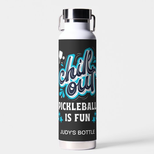 Chill Out Pickleball is een leuke recreatieve spel Waterfles (Voorkant)