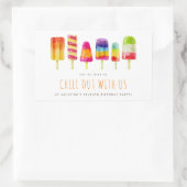 Chill Out Popsicle Party | Verjaardagsfeestje voor Rechthoekige Sticker (Tas)
