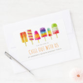 Chill Out Popsicle Party | Verjaardagsfeestje voor Rechthoekige Sticker (Envelop)