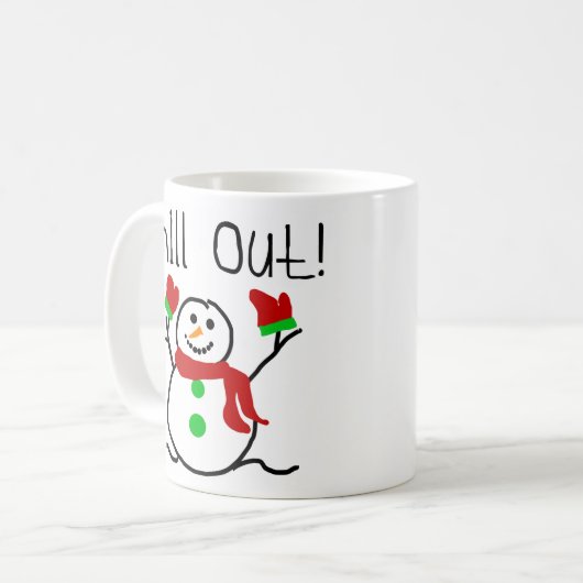 Chill Out Snowman Koffiemok (Voorkant links)