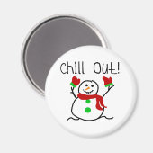 Chill Out Snowman Magneet (Voorkant / Achterkant)