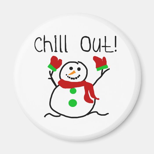 Chill Out Snowman Magneet (Voorkant)