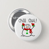 Chill Out Snowman Ronde Button 5,7 Cm (Voorkant /achterkant)