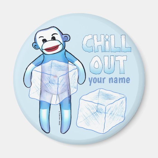 Chill Out Sock Monkey magneet (Voorkant)