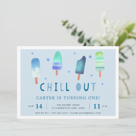 Chill Out | uitnodiging van de partij "Popsiday Bi (Staand voorkant)