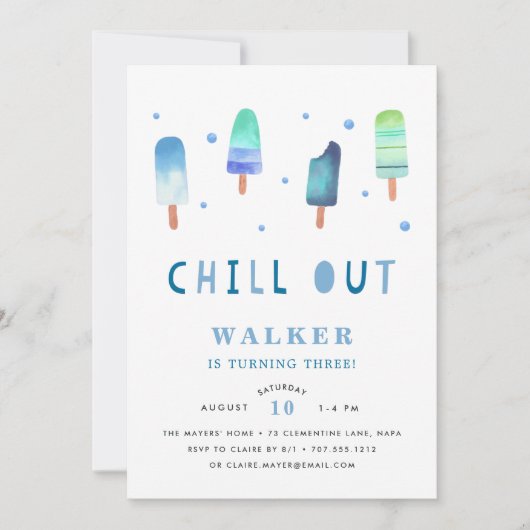 Chill Out | uitnodiging van de partij "Popsiday Bi (Voorkant)