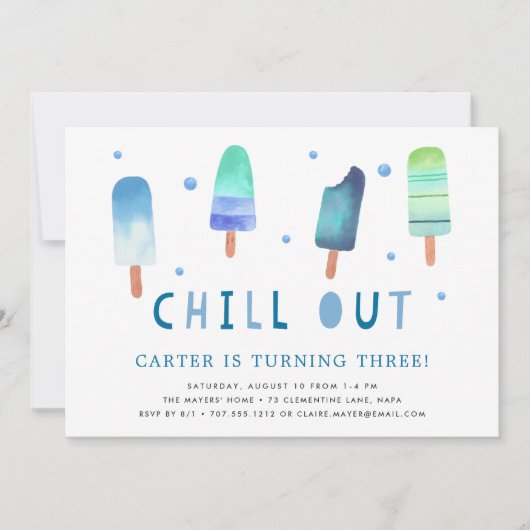 Chill Out | uitnodiging van de partij "Popsiday Bi (Voorkant)