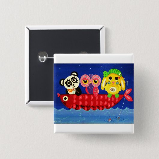 Chill Out Vierkante Button 5,1 Cm (Voorkant /achterkant)