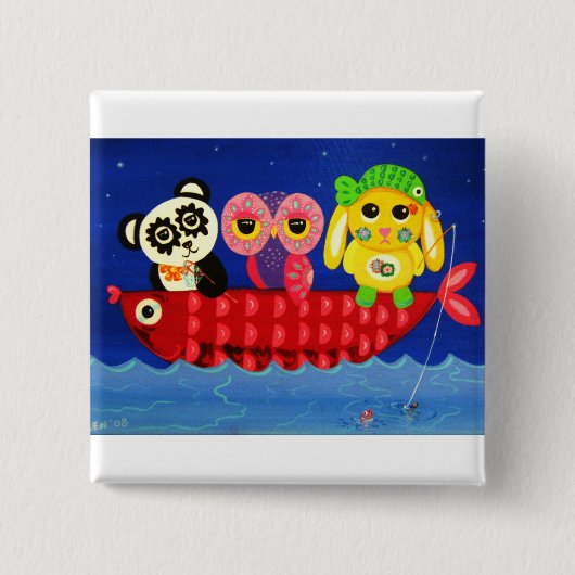 Chill Out Vierkante Button 5,1 Cm (Voorkant)