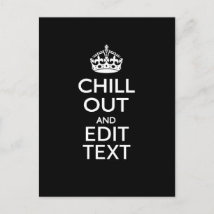 Chill-out voor Jouw tekst met Keep Calm Crown Blac Briefkaart
