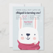 Chill Out | Winter Rabbit Birthday Kaart (Voorkant)