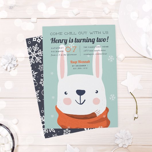 Chill Out | Winter Rabbit Birthday Kaart
