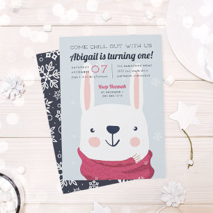 Chill Out   Winter Rabbit Birthday Kaart