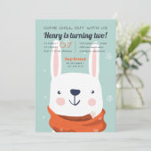 Chill Out | Winter Rabbit Birthday Kaart (Staand voorkant)