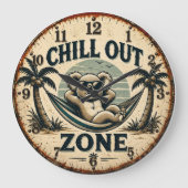 Chill Out Zone Funny Koala Grote Klok (Voorkant)