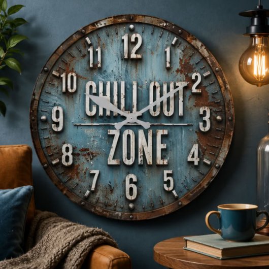 Chill Out Zone Rustic Industrial Grote Klok