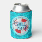 Chill-out zwembad Partij rood blauw Aangepast Blikjeskoeler (Blikje Voorkant)