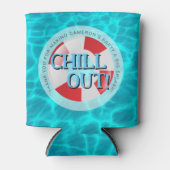 Chill-out zwembad Partij rood blauw Aangepast Blikjeskoeler (Voorkant)